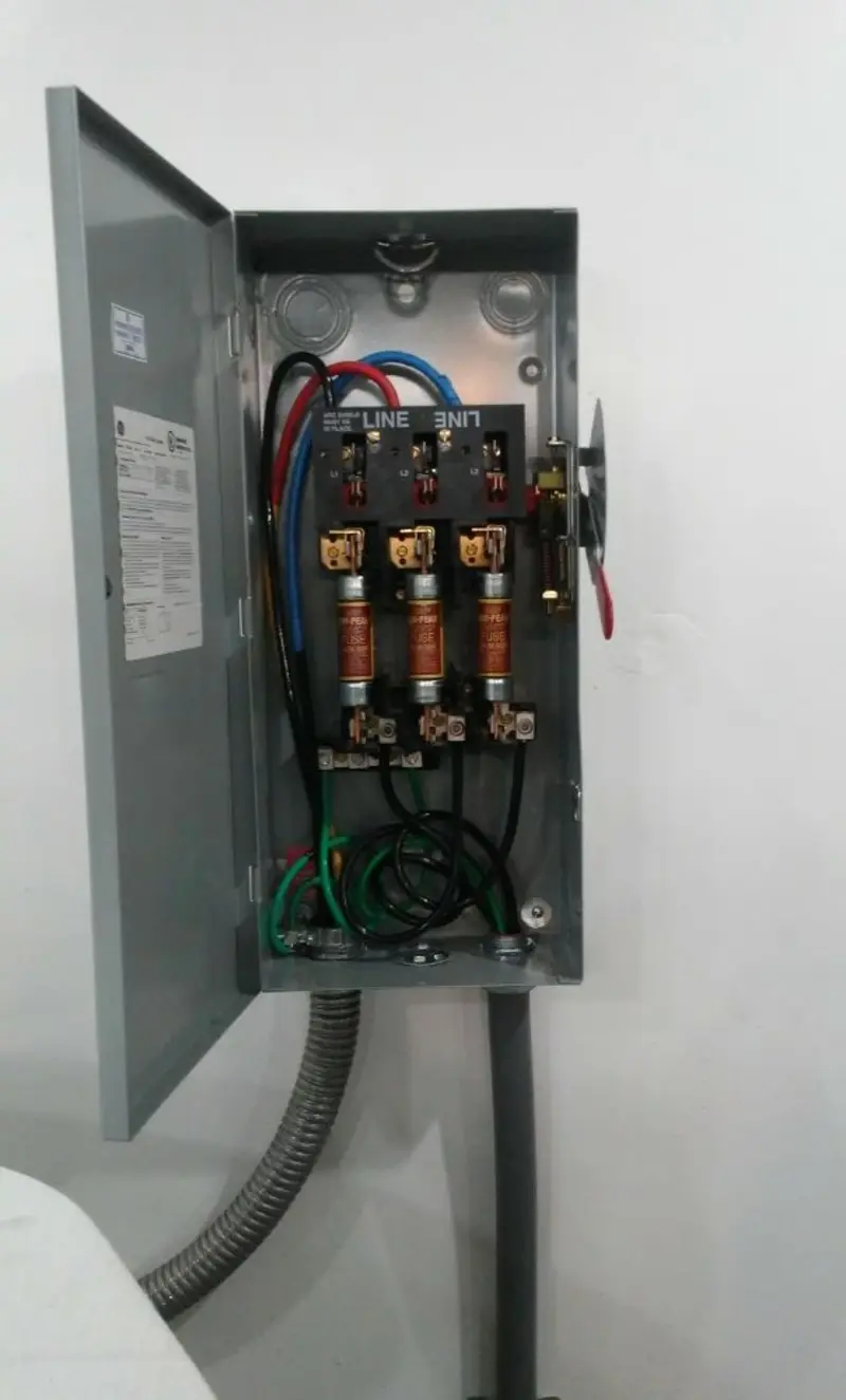 Three-phase disconnect switch installed for Electrical Wiring & Rewiring in Morrisville